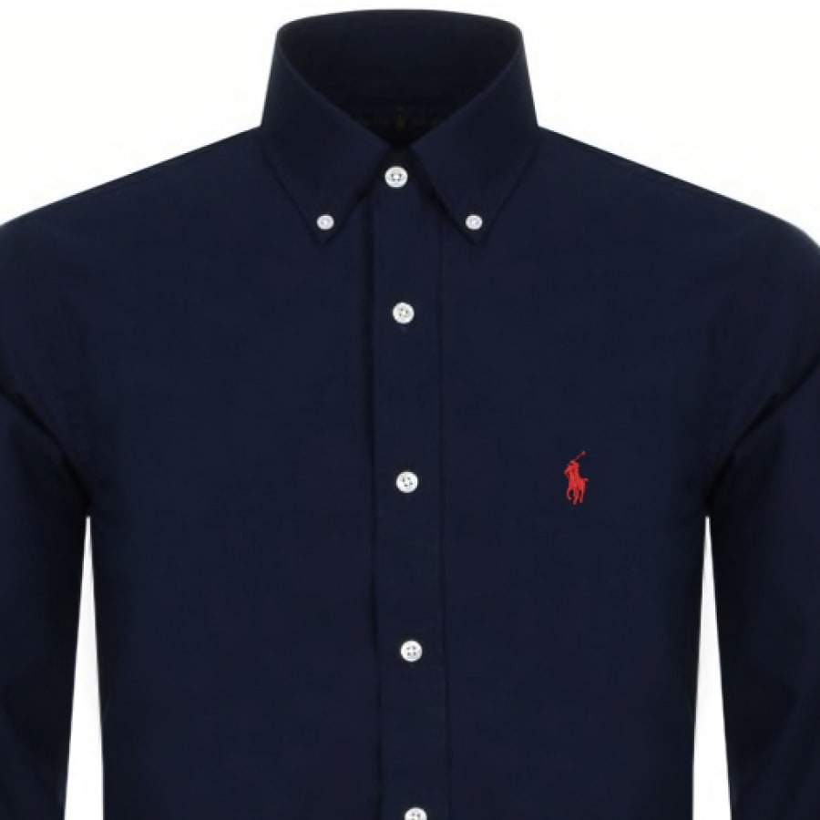 Alternative Image for ProductRalph Lauren Long Sleeved Slim Fit Shirt Navy2
